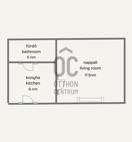 1-собен стан, 27 m²